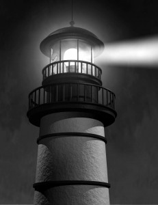 Night Lighthouse Beam