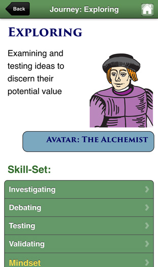 Managing Innovation App: Exploring Phase Home Screen